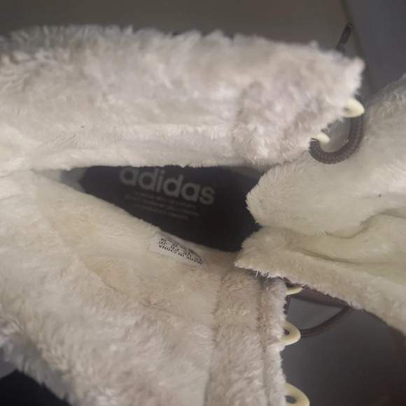 Adidas leather sherpa lined lace up ankle boots SZ 8 - Picture 11 of 12